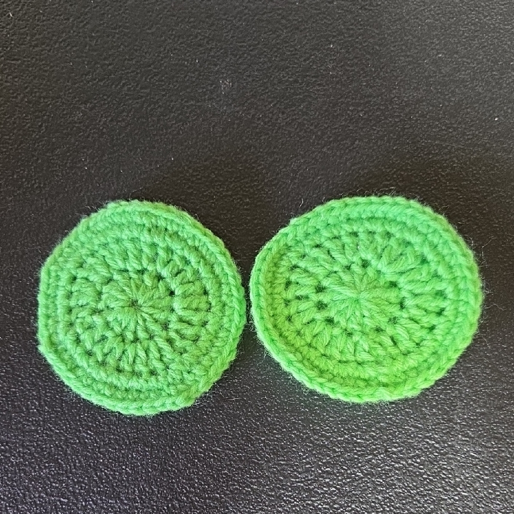 Homemade Green Crochet Coasters